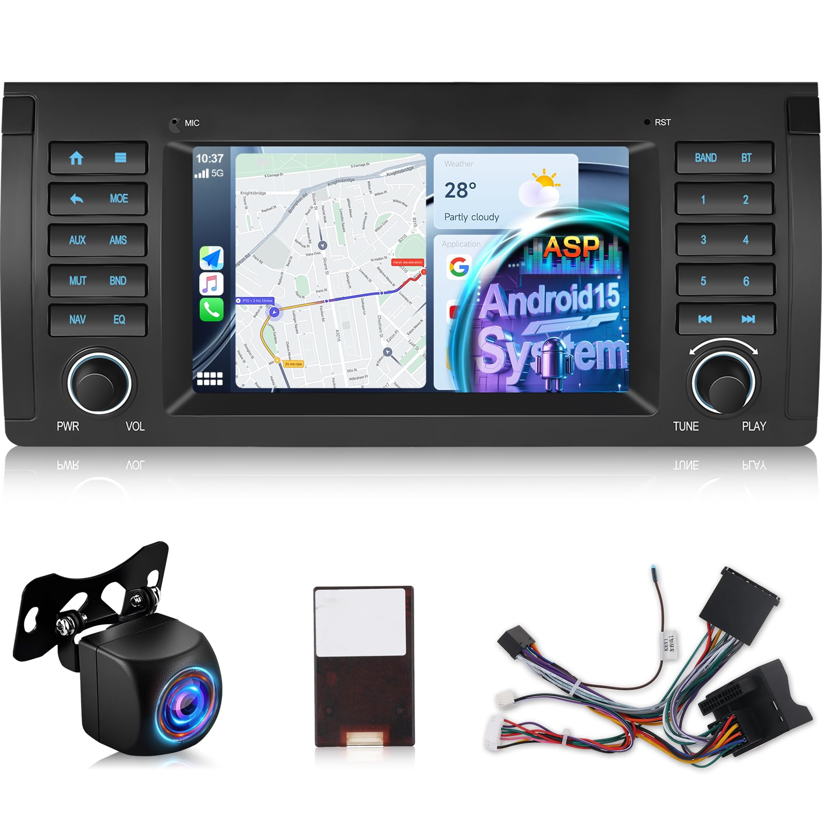 Amazon.com: NHOPEEW Android 15 Radio for BMW 5 Series E39 1996